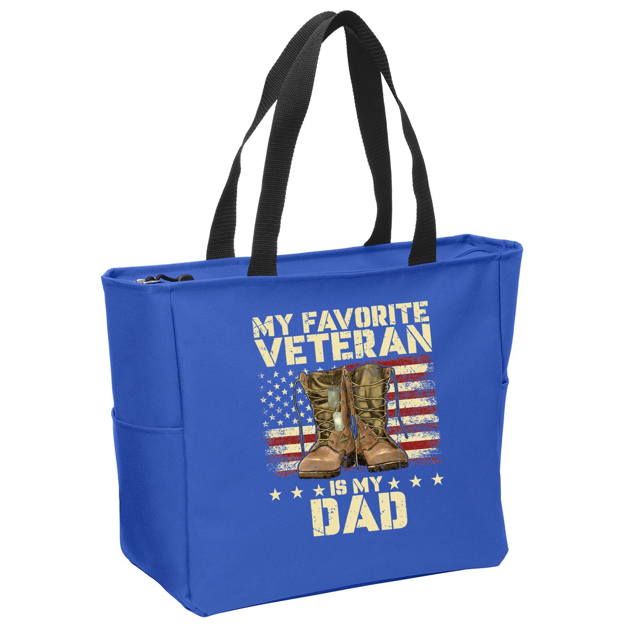Father Veterans Day My Favorite Veteran Is My Dad Zip Tote Bag