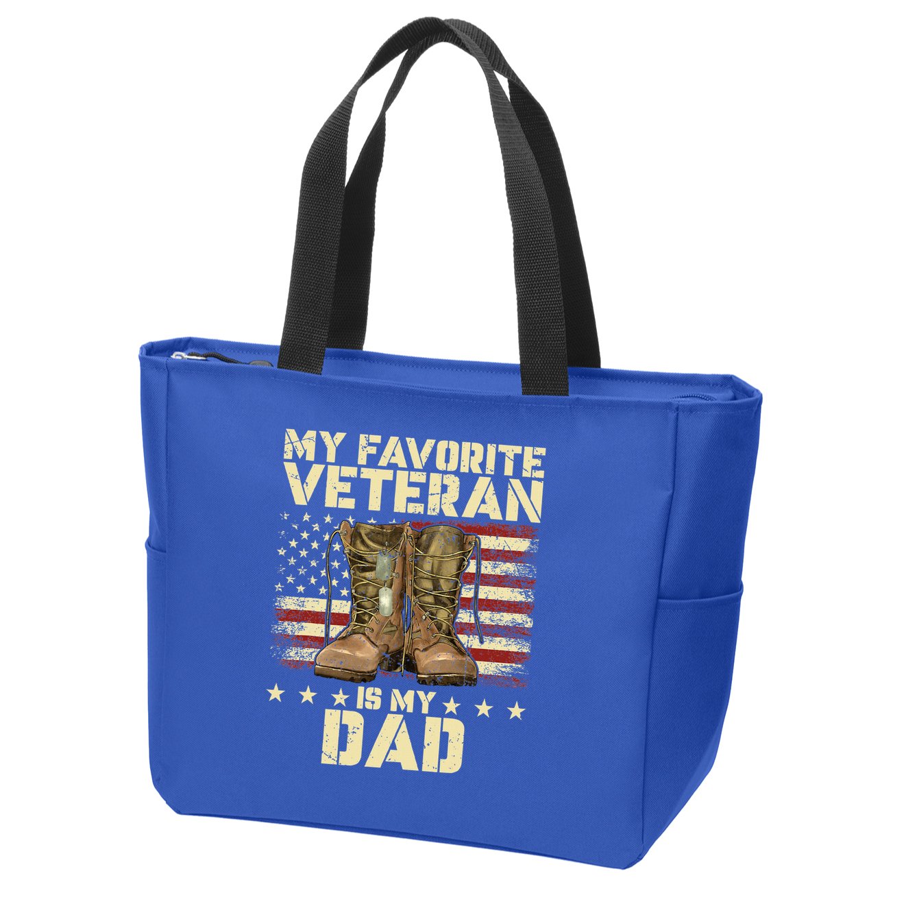 Father Veterans Day My Favorite Veteran Is My Dad Zip Tote Bag