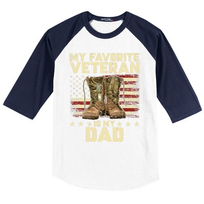 Father Veterans Day My Favorite Veteran Is My Dad Baseball Sleeve Shirt