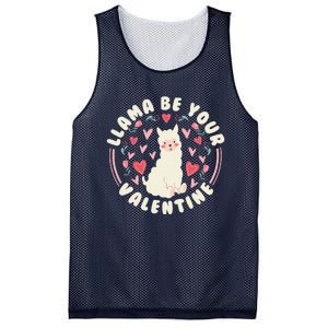 Funny Valentine's Day LLama LLama Be Your Valentine Mesh Reversible Basketball Jersey Tank