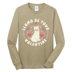 Funny Valentine's Day LLama LLama Be Your Valentine Tall Long Sleeve T-Shirt