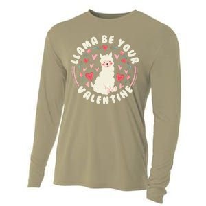 Funny Valentine's Day LLama LLama Be Your Valentine Cooling Performance Long Sleeve Crew