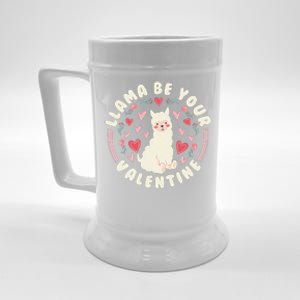 Funny Valentine's Day LLama LLama Be Your Valentine Beer Stein