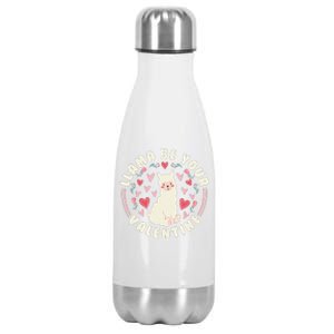 Funny Valentine's Day LLama LLama Be Your Valentine Stainless Steel Insulated Water Bottle