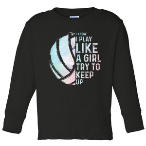 Funny Volleyball Design Women N Sports Lovers Toddler Long Sleeve Shirt