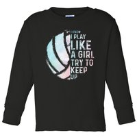 Funny Volleyball Design Women N Sports Lovers Toddler Long Sleeve Shirt