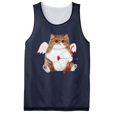 Funny Valentines Day Cat Cupid Heart Persian Kitty Cherub Mesh Reversible Basketball Jersey Tank