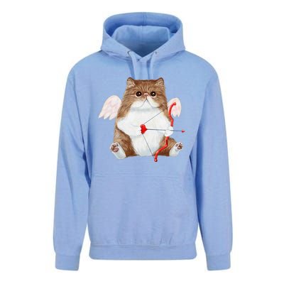 Funny Valentines Day Cat Cupid Heart Persian Kitty Cherub Unisex Surf Hoodie