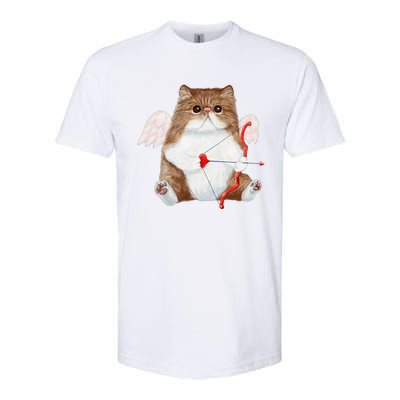 Funny Valentines Day Cat Cupid Heart Persian Kitty Cherub Softstyle CVC T-Shirt