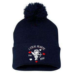 FUNNY VALENTINE'S DAYs Heartbreaker I Steal Hearts Pom Pom 12in Knit Beanie