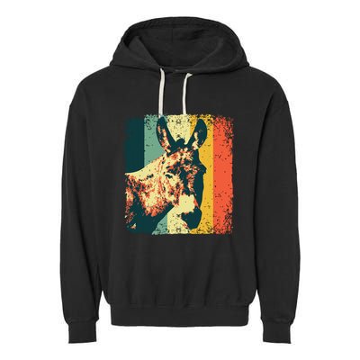 Funny Vintage Donkey Design For Safari Mule Equine Garment-Dyed Fleece Hoodie