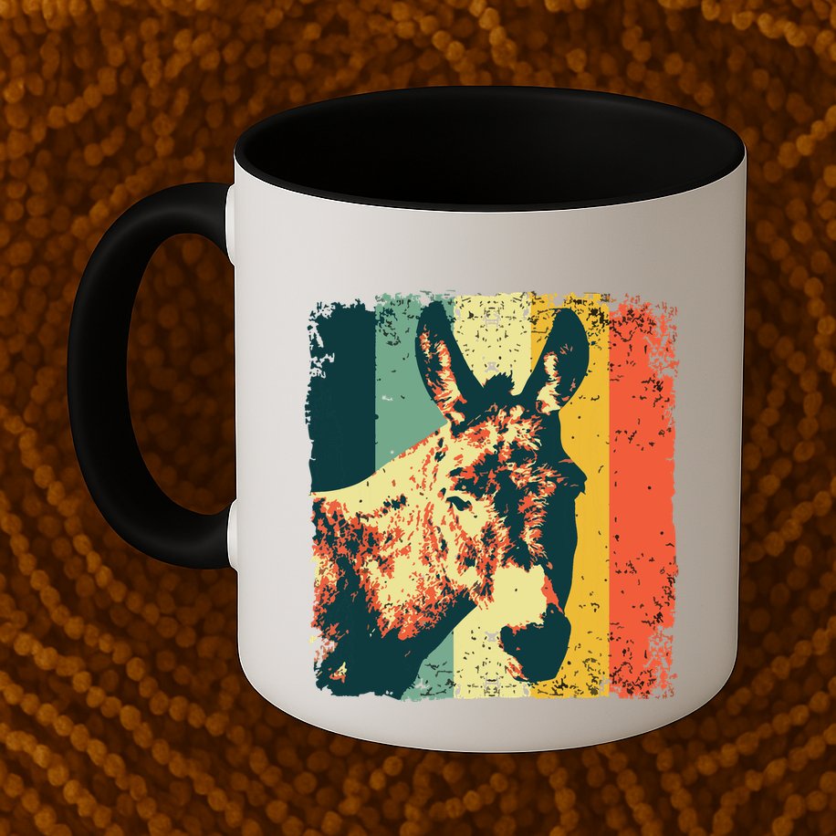 Funny Vintage Donkey Design For Safari Mule Equine Mug