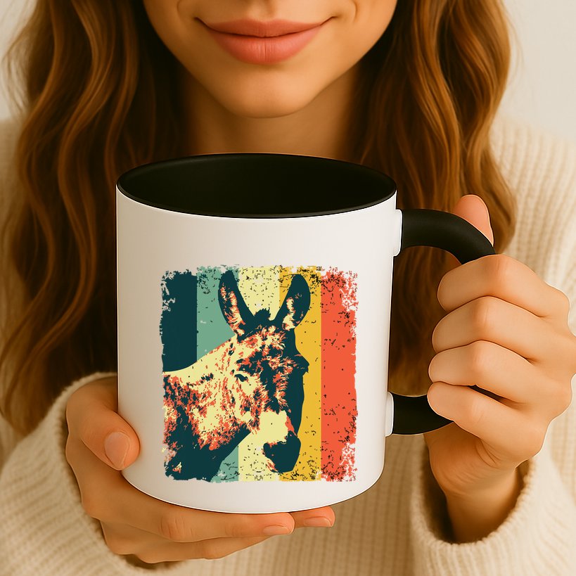 Funny Vintage Donkey Design For Safari Mule Equine Mug