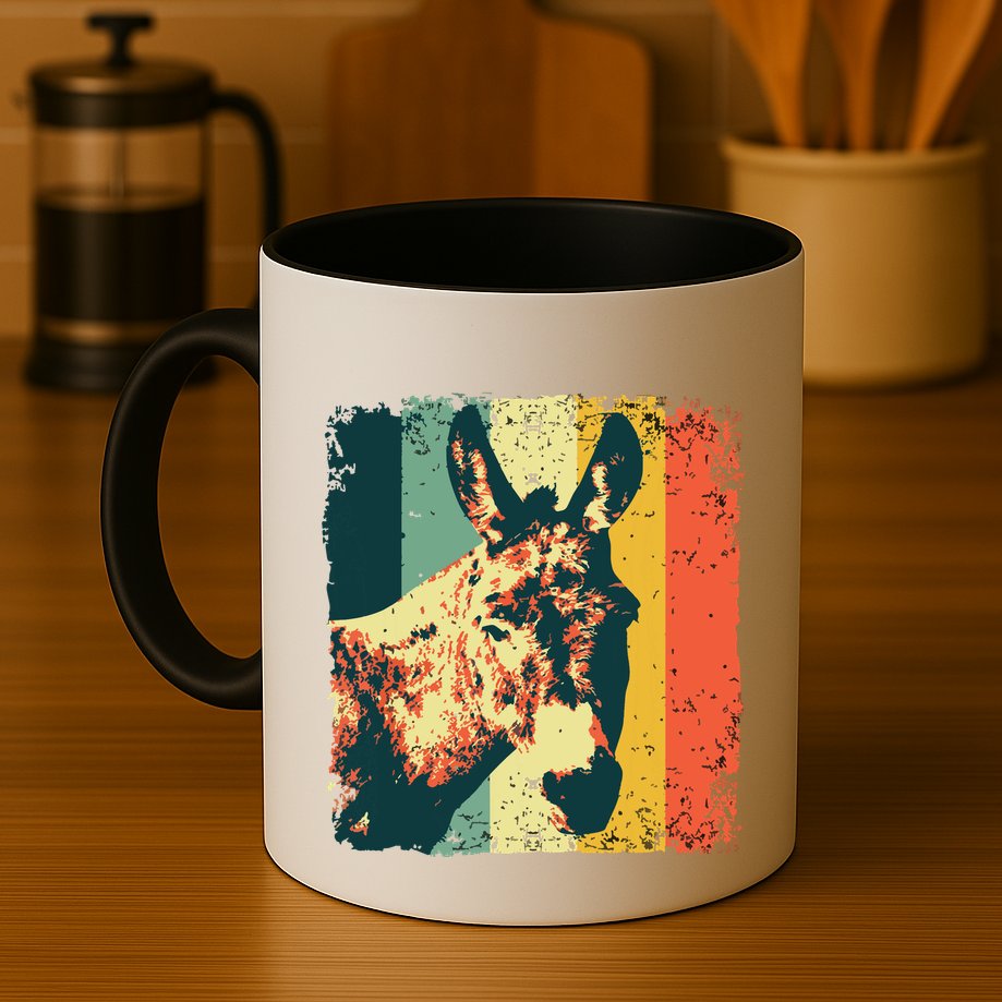 Funny Vintage Donkey Design For Safari Mule Equine Mug