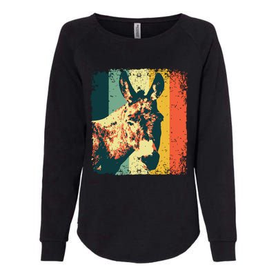 Funny Vintage Donkey Design For Safari Mule Equine Womens California Wash Sweatshirt