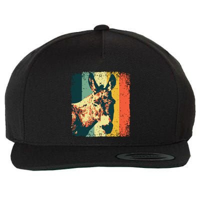 Funny Vintage Donkey Design For Safari Mule Equine Wool Snapback Cap