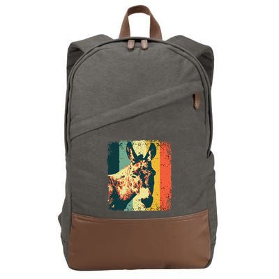 Funny Vintage Donkey Design For Safari Mule Equine Cotton Canvas Backpack