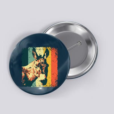 Funny Vintage Donkey Design For Safari Mule Equine Button