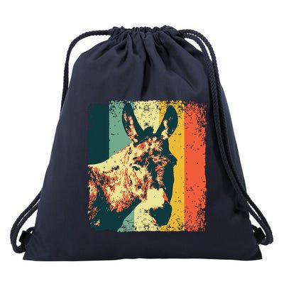Funny Vintage Donkey Design For Safari Mule Equine Drawstring Bag