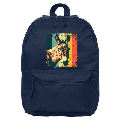 Funny Vintage Donkey Design For Safari Mule Equine 16 in Basic Backpack