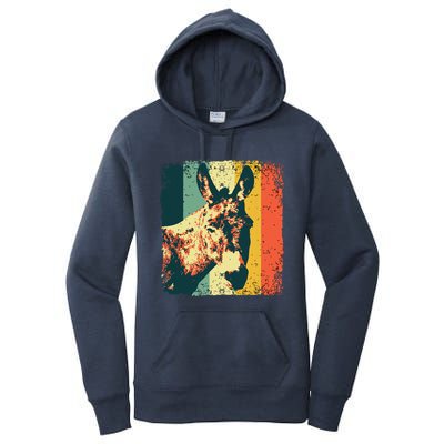 Funny Vintage Donkey Design For Safari Mule Equine Women's Pullover Hoodie