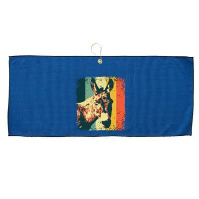 Funny Vintage Donkey Design For Safari Mule Equine Large Microfiber Waffle Golf Towel