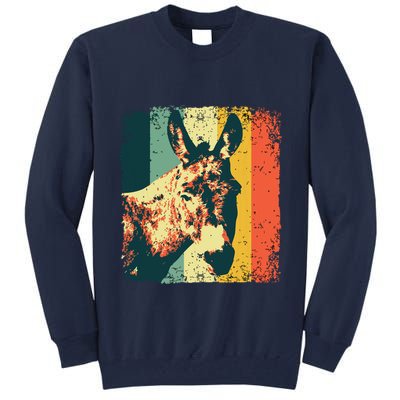 Funny Vintage Donkey Design For Safari Mule Equine Tall Sweatshirt