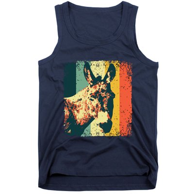Funny Vintage Donkey Design For Safari Mule Equine Tank Top