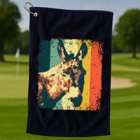 Funny Vintage Donkey Design For Safari Mule Equine Golf Towel