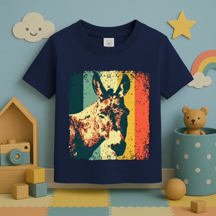 Funny Vintage Donkey Design For Safari Mule Equine Toddler T-Shirt