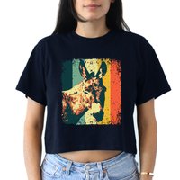 Funny Vintage Donkey Design For Safari Mule Equine Crop Top