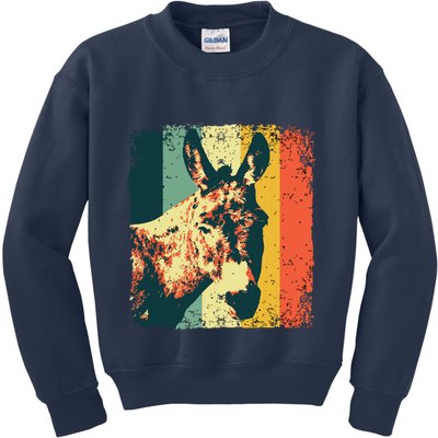 Funny Vintage Donkey Design For Safari Mule Equine Kids Sweatshirt