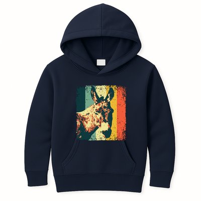 Funny Vintage Donkey Design For Safari Mule Equine Kids Hoodie