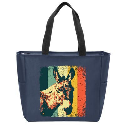 Funny Vintage Donkey Design For Safari Mule Equine Zip Tote Bag