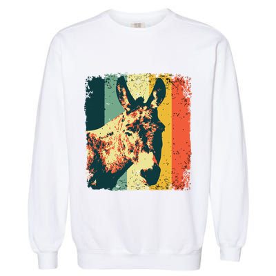 Funny Vintage Donkey Design For Safari Mule Equine Garment-Dyed Sweatshirt