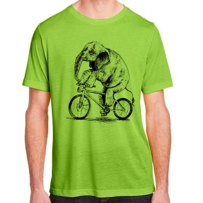 Funny Vintage Elephant On Bike Bicycle Adult ChromaSoft Performance T-Shirt