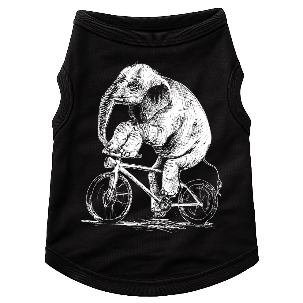 Funny Vintage Elephant On Bike Bicycle Doggie Tank