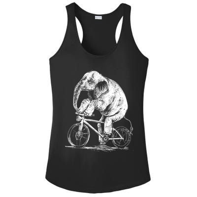 Funny Vintage Elephant On Bike Bicycle Ladies PosiCharge Competitor Racerback Tank