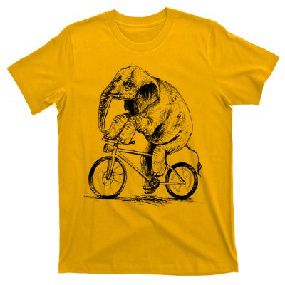 Funny Vintage Elephant On Bike Bicycle T-Shirt