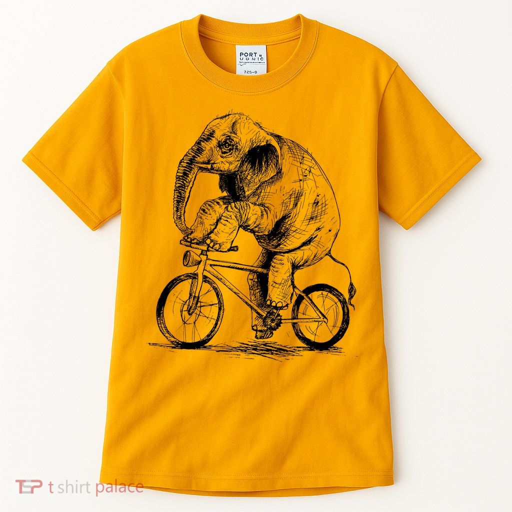 Funny Vintage Elephant On Bike Bicycle Tall T-Shirt