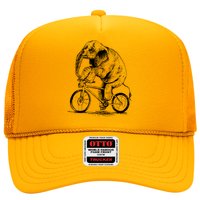 Funny Vintage Elephant On Bike Bicycle Trucker Hat