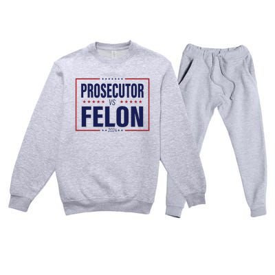 Funny Voting Election 2024 Usa The Prosecutor Vs The Felon Premium Crewneck Sweatsuit Set