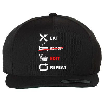 Funny Video Editing Film Making Cool Design For Video Editor Funny Gift Wool Snapback Cap