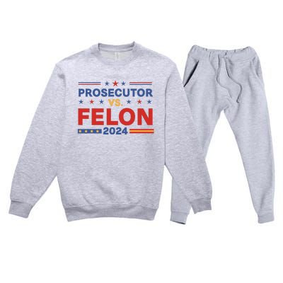 Funny Voting Election 2024 Prosecutor Vs Felon Premium Crewneck Sweatsuit Set