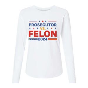 Funny Voting Election 2024 Prosecutor Vs Felon Womens Cotton Relaxed Long Sleeve T-Shirt