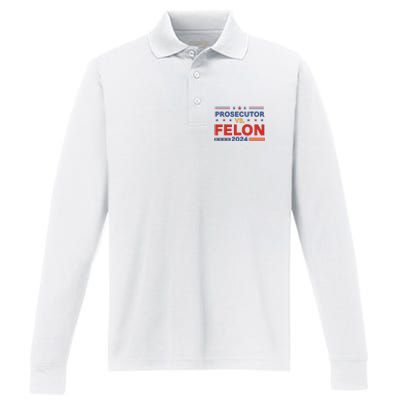 Funny Voting Election 2024 Prosecutor Vs Felon Performance Long Sleeve Polo