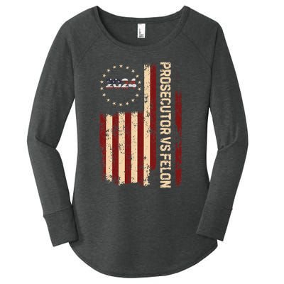 Funny Voting Election 2024 Prosecutor Vs Felon Women's Perfect Tri Tunic Long Sleeve Shirt