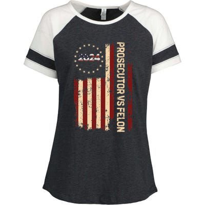 Funny Voting Election 2024 Prosecutor Vs Felon Enza Ladies Jersey Colorblock Tee