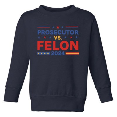 Funny Voting Election 2024 Prosecutor Vs Felon Toddler Sweatshirt