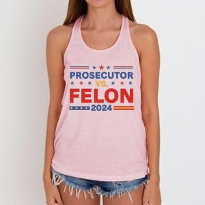 Funny Voting Election 2024 Prosecutor Vs Felon Women's Knotted Racerback Tank